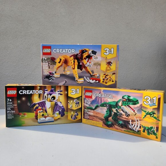 NEW LEGO Creator 3-in-1 BUNDLE Lion Safari Dinosaurs Fantasy Forest Creatures 31 - Picture 3 of 15